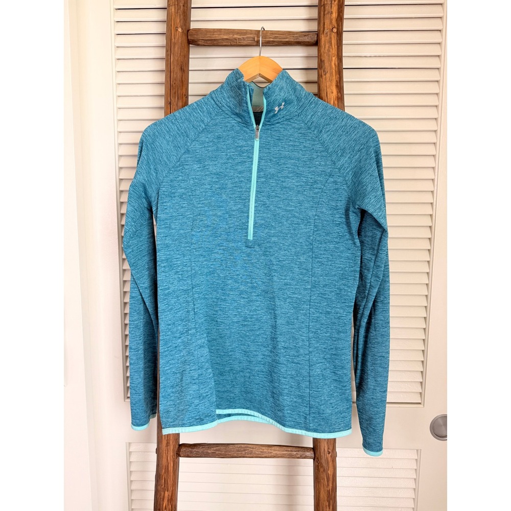 Under Armour Pullover Womens S Teal Threadborne‎ Run 1/4 Zip Top